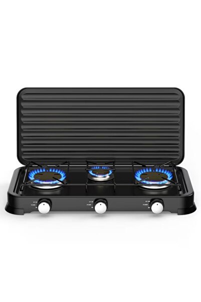 COBI SMART® Aragaz plita cu 3 ochiuri cu capac, 2x2.2 kWh, 1x1 kWh, otel carb...