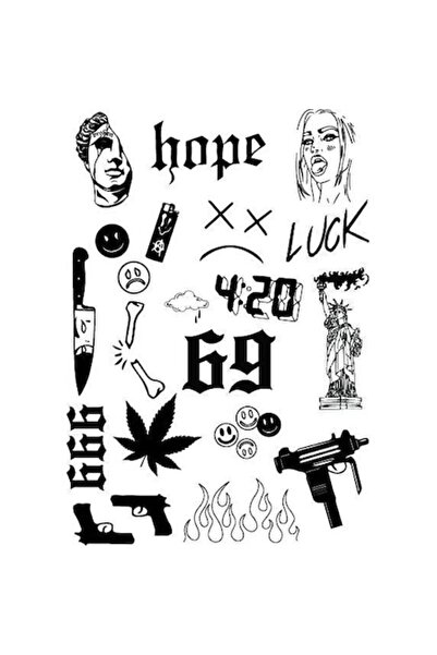 FlashTattoosRomania Tatuaj Temporar, Tatuaje Flash România, 69 Noroc, reziste...