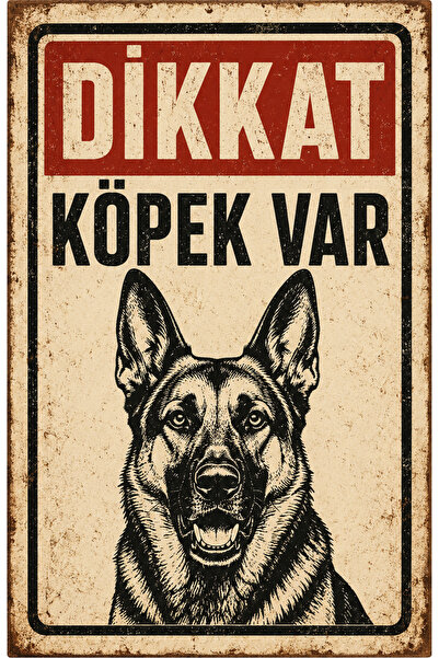 Lucena Retro Caution Beware of Dog Metal Sign Vintage Warning Sign Wall Decor...