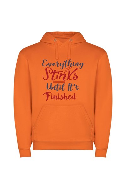 iLovePrints Neat Until Finished: Inspired Φούτερ με κουκούλα σε χρώμα Πορτοκαλί