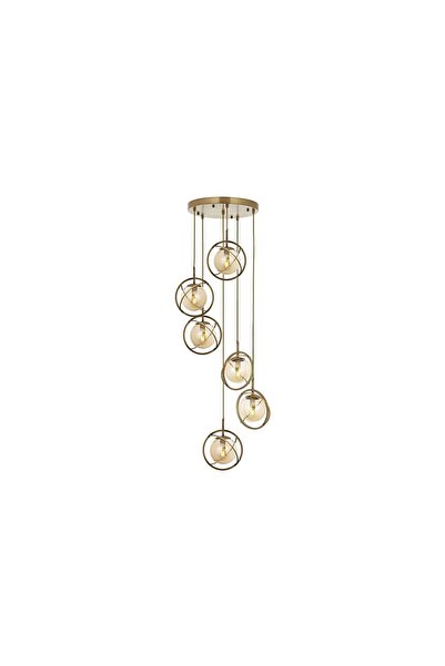 Vivense AVONNI AV 60291 6ET ESKİTME KAPLAMA MODERN AVİZE E14 METAL CAM 40 CM