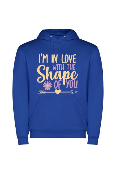 iLovePrints Love's Perfect Shaped Design Φούτερ με κουκούλα σε χρώμα Μπλε