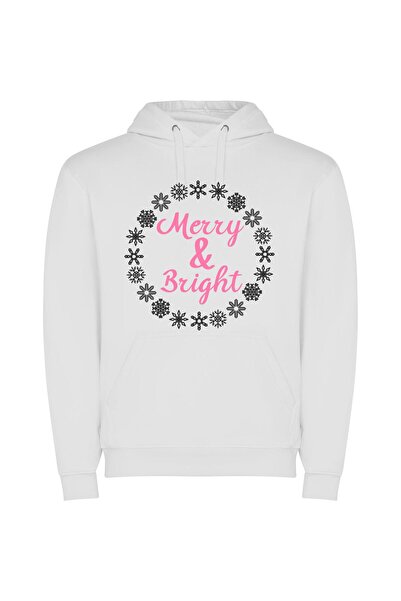 iLovePrints Snowflake Wonderland Φούτερ με κουκούλα σε χρώμα Λευκό
