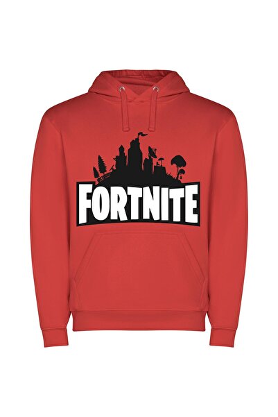iLovePrints Fancy Fortnite Logo Bliss Φούτερ με κουκούλα σε χρώμα Κόκκινο