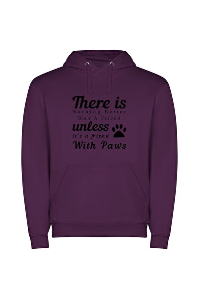 iLovePrints Pawsitive Bonds of Friendship Φούτερ με κουκούλα σε χρώμα Μωβ