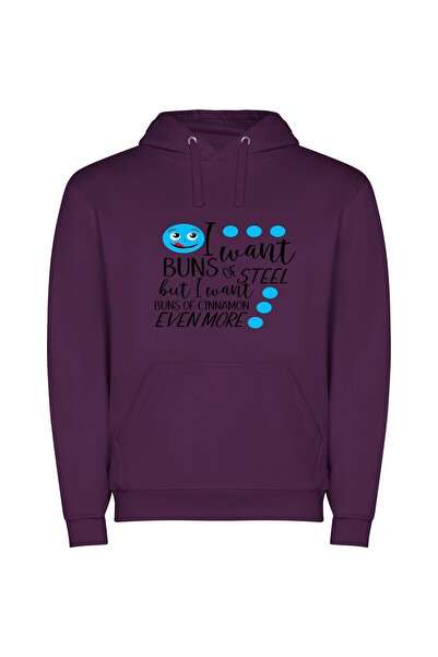 iLovePrints Midnight Blue Grin Φούτερ με κουκούλα σε χρώμα Μωβ
