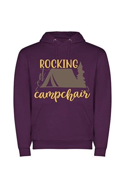 iLovePrints Campfire Rocking Glamp Φούτερ με κουκούλα σε χρώμα Μωβ