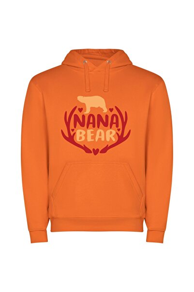 iLovePrints Grandma's Vanara: Illustrated Bear Φούτερ με κουκούλα σε χρώμα Πο...