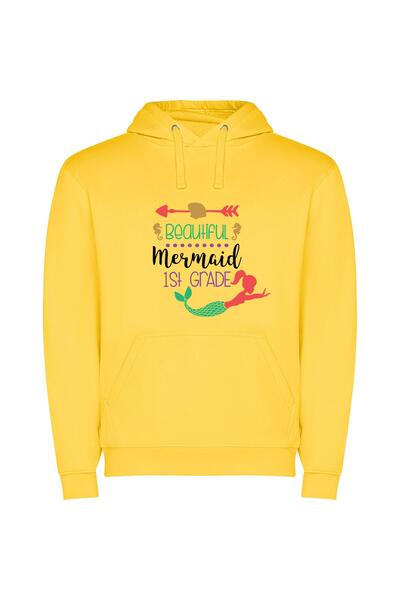 iLovePrints Enchanting Mermaid Magic Φούτερ με κουκούλα σε χρώμα Κίτρινο