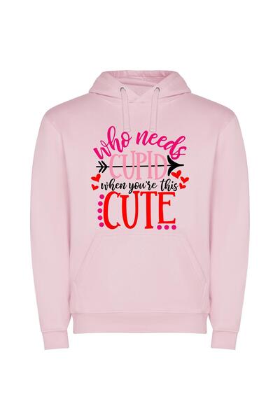 iLovePrints Lovely Adorable Cupid Cuties Φούτερ με κουκούλα σε χρώμα Ροζ