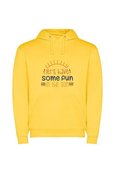iLovePrints Sunny Fun Escapade Φούτερ με κουκούλα σε χρώμα Κίτρινο