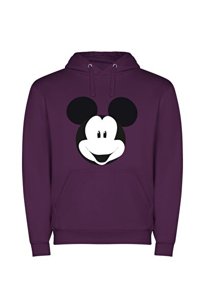 iLovePrints Monochrome Mouse Magic Φούτερ με κουκούλα σε χρώμα Μωβ