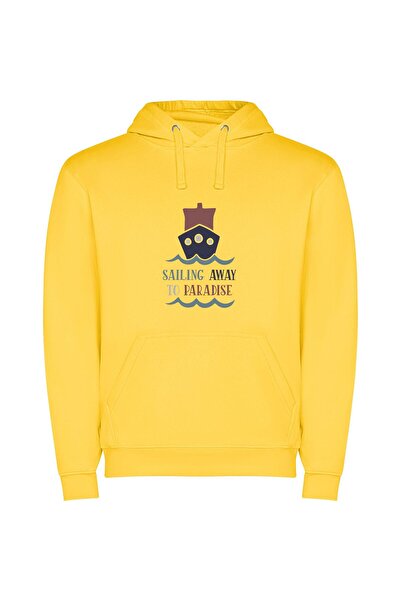 iLovePrints Seafaring Paradise Escape Φούτερ με κουκούλα σε χρώμα Κίτρινο