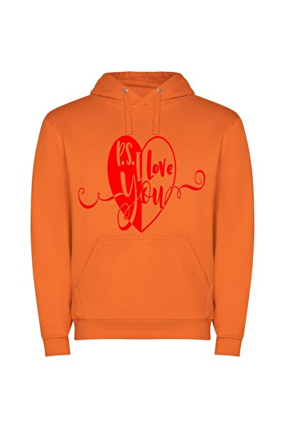 iLovePrints Love-Filled Heart: Digital Bliss Φούτερ με κουκούλα σε χρώμα Πορτ...