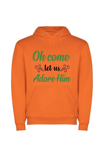 iLovePrints Effusive Warm Welcome: Him Φούτερ με κουκούλα σε χρώμα Πορτοκαλί