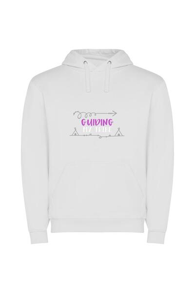 iLovePrints Sunrise Tribe Guide Φούτερ με κουκούλα σε χρώμα Λευκό