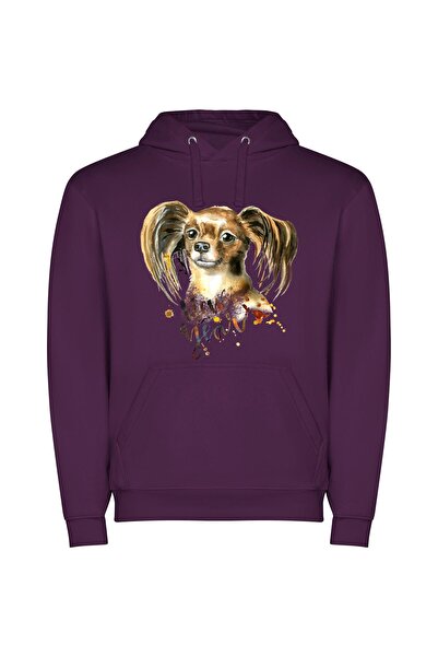 iLovePrints Dazzling Digital Doggie Delight Φούτερ με κουκούλα σε χρώμα Μωβ