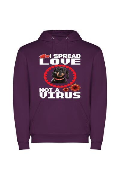 iLovePrints Dashing Dachshund Delight Φούτερ με κουκούλα σε χρώμα Μωβ
