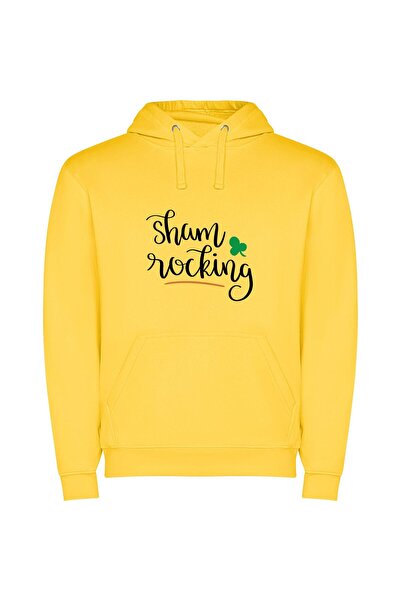 iLovePrints Shamrock Inspired Handwriting Art Φούτερ με κουκούλα σε χρώμα Κίτ...