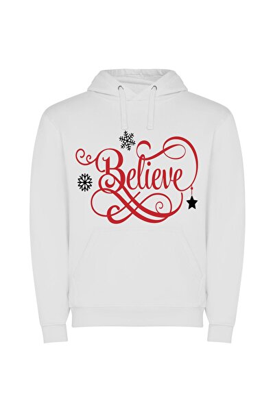 iLovePrints Festive Snowflake Stardom! Φούτερ με κουκούλα σε χρώμα Λευκό