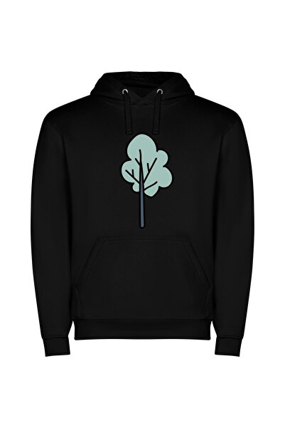 iLovePrints Stately Solitary Arboreal Elegance Φούτερ με κουκούλα σε χρώμα Μαύρο