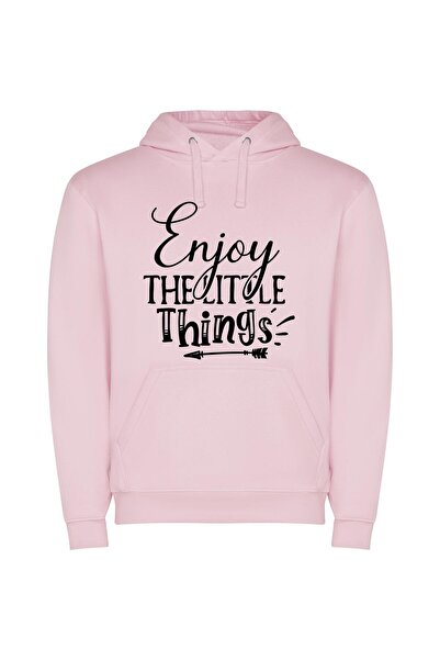 iLovePrints Embracing Life's Simple Joys Φούτερ με κουκούλα σε χρώμα Ροζ