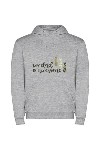 iLovePrints Dad: Awe-Inspiring Love Φούτερ με κουκούλα σε χρώμα Γκρι