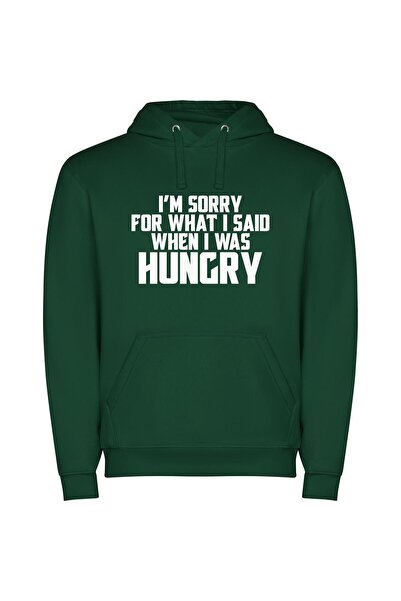 iLovePrints Hunger's Apologetic Indulgence Φούτερ με κουκούλα σε χρώμα Πράσινο