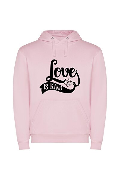 iLovePrints Infinite Love's Kind Features Φούτερ με κουκούλα σε χρώμα Ροζ