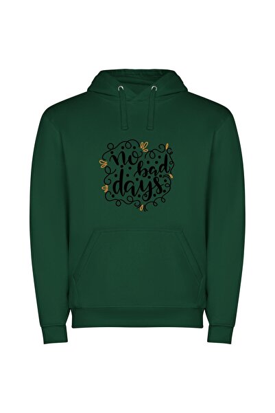 iLovePrints Elevated Monochrome Lettering: No Bad Days Φούτερ με κουκούλα σε ...