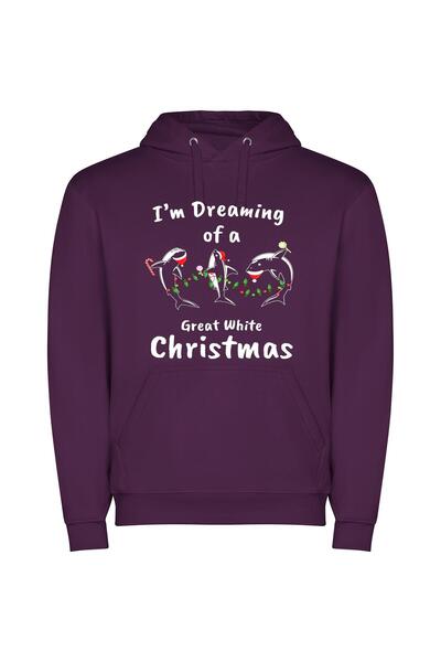 iLovePrints White Christmas Coloring Delights Φούτερ με κουκούλα σε χρώμα Μωβ