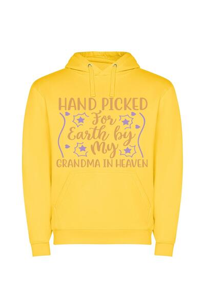 iLovePrints Grandma's Divine Earthly Gift Φούτερ με κουκούλα σε χρώμα Κίτρινο