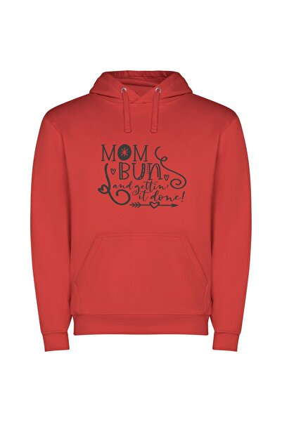 iLovePrints Monochrome Love Connection Φούτερ με κουκούλα σε χρώμα Κόκκινο