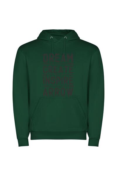 iLovePrints Dream Create Inspire Arrows Φούτερ με κουκούλα σε χρώμα Πράσινο