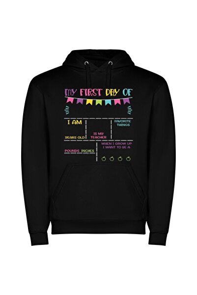 iLovePrints Eager Dreamer: Classroom Odyssey Φούτερ με κουκούλα σε χρώμα Μαύρο