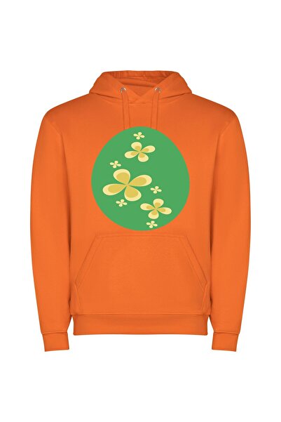 iLovePrints Floral Elegance Φούτερ με κουκούλα σε χρώμα Πορτοκαλί