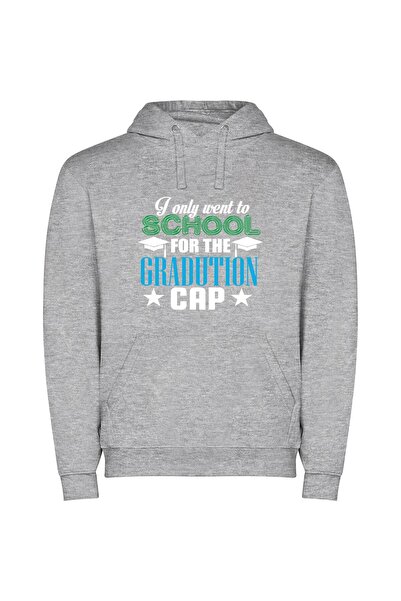 iLovePrints Blue Grad School Chic Φούτερ με κουκούλα σε χρώμα Γκρι