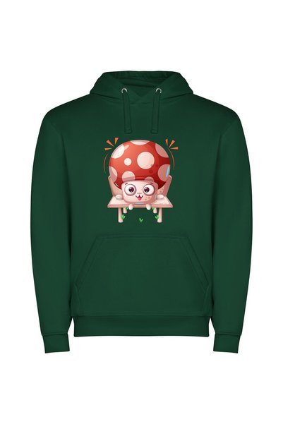 iLovePrints Woodland Whimsy: Mushroom Madness Φούτερ με κουκούλα σε χρώμα Πρά...