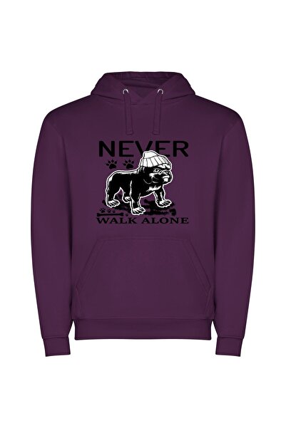 iLovePrints Pug Noir Fashion Statement Φούτερ με κουκούλα σε χρώμα Μωβ