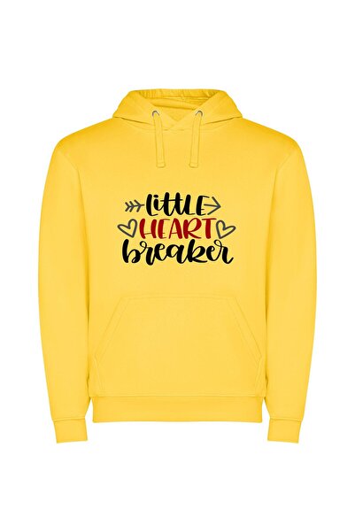 iLovePrints Scarlet Love Letters Φούτερ με κουκούλα σε χρώμα Κίτρινο