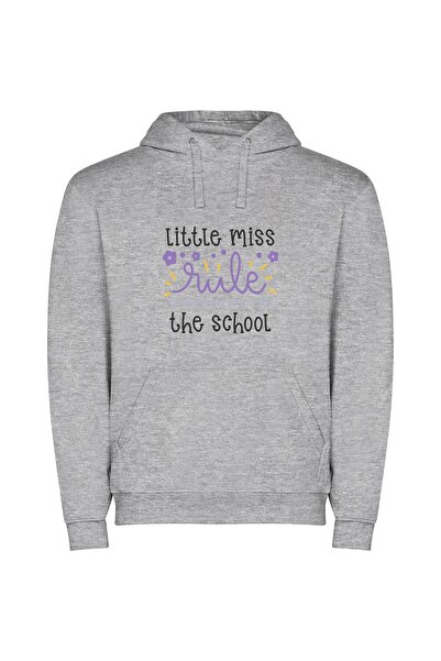 iLovePrints Reign of Little Miss Φούτερ με κουκούλα σε χρώμα Γκρι