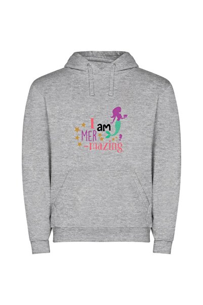 iLovePrints Enchanted Mermaid Wonders Φούτερ με κουκούλα σε χρώμα Γκρι