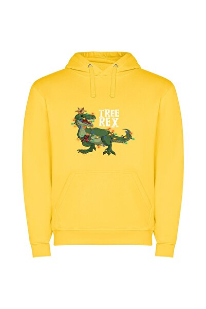 iLovePrints Stellar Steampunk T-Rex Φούτερ με κουκούλα σε χρώμα Κίτρινο