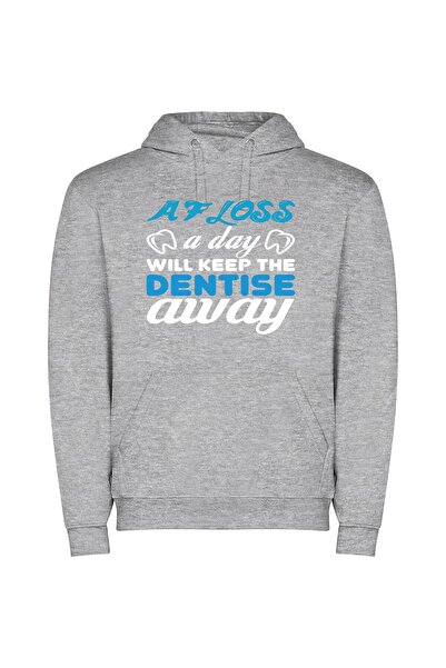 iLovePrints Design Dentist's Confident Logo Φούτερ με κουκούλα σε χρώμα Γκρι