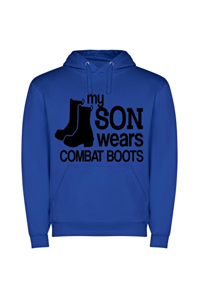 iLovePrints Boots of Strong Will Φούτερ με κουκούλα σε χρώμα Μπλε