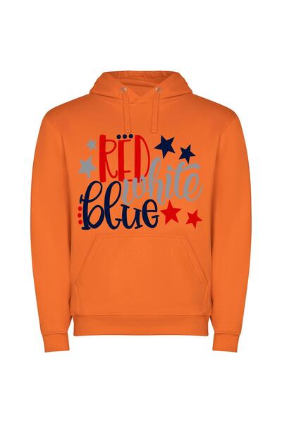 iLovePrints Star Spangled Color Show Φούτερ με κουκούλα σε χρώμα Πορτοκαλί