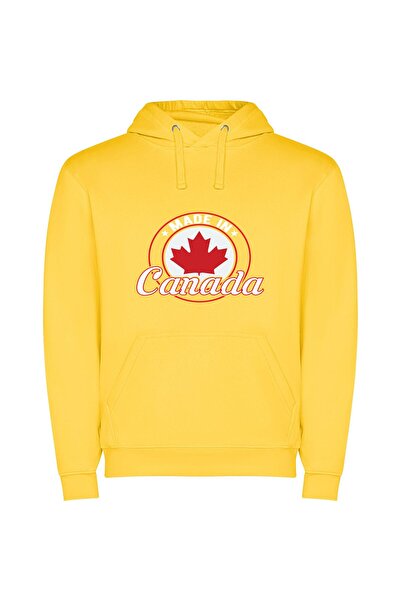 iLovePrints Maple Leaf Elegance Φούτερ με κουκούλα σε χρώμα Κίτρινο