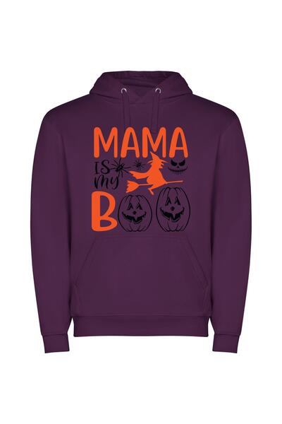 iLovePrints Boo-tiful Pumpkin Maternity Φούτερ με κουκούλα σε χρώμα Μωβ