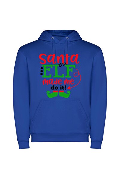 iLovePrints Mischievous Elf Shenanigans Φούτερ με κουκούλα σε χρώμα Μπλε