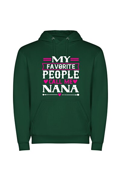 iLovePrints Grandma's Pink Happiness Φούτερ με κουκούλα σε χρώμα Πράσινο